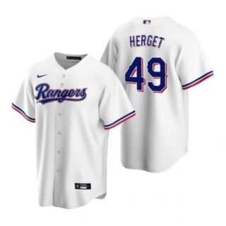Men's Jimmy Herget Texas Rangers Cool Base Jersey White White