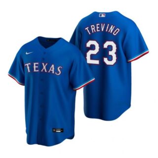 Men's Jose Trevino Texas Rangers Cool Base Jersey Red Royal