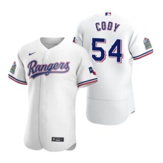 Men's Kyle Cody Texas Rangers Flex Base Jersey Black Holographic White