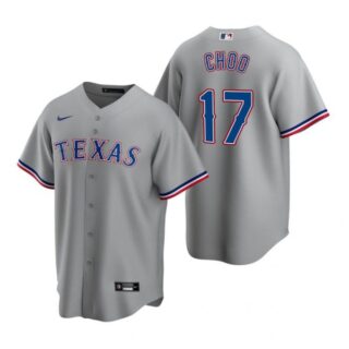 Men's Shin Soo Choo Texas Rangers Cool Base Jersey Gray Gray