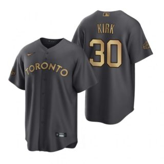 Men's Cool Base Alejandro Kirk Toronto Blue Jays 2022 MLB All-Star Game Charcoal Black Stitched Jersey