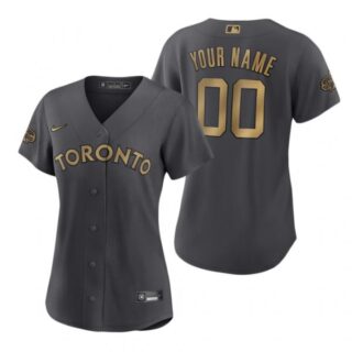 Women's Custom Toronto Blue Jays 2022 MLB All-Star Game Charcoal Black Stitched Jersey