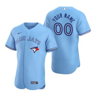 Men's Custom Toronto Blue Jays Flex Base Jersey Black Golden Powder Blue