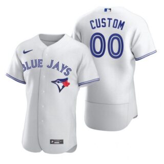 Men's Custom Toronto Blue Jays Flex Base Jersey Black Golden White