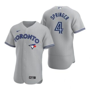 Men's George Springer Toronto Blue Jays Flex Base Jersey White Gray