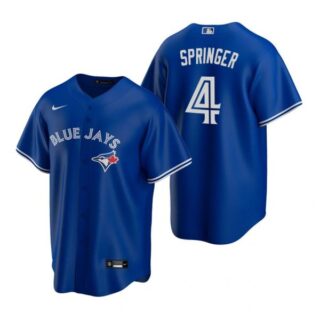 Men's George Springer Toronto Blue Jays Cool Base Jersey White Royal