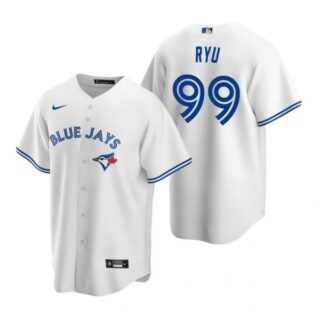 Men's Hyun Jin Ryu Toronto Blue Jays Cool Base Jersey Royal White