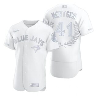 Men's Pat Hentgen Toronto Blue Jays Flex Base Jersey Black Awards White Award