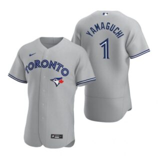 Men's Shun Yamaguchi Toronto Blue Jays Flex Base Jersey Powder Blue Gray