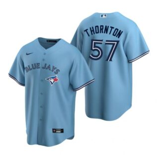 Men's Trent Thornton Toronto Blue Jays Cool Base Jersey Royal Powder Blue