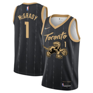Men's Tracy McGrady Toronto Raptors Black City Edition 75th Anniversary Diamond Jersey Stitched