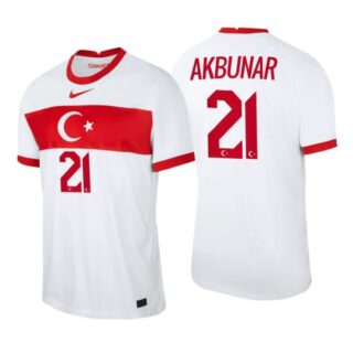 Men's Halil Akbunar Turkey National White Home Jersey