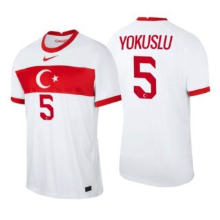 Men's Okay Yokuslu Turkey National White Home Jersey