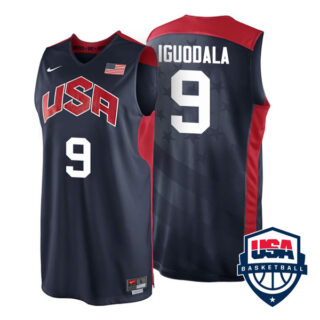 Men's #9 Andre Iguodala USA Basketball Dream Team London Olympics 2012 Jersey Navy