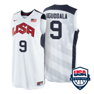 Men's #9 Andre Iguodala USA Basketball Dream Team London Olympics 2012 Jersey White