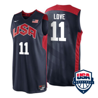 Men's #11 Kevin Love USA Basketball Dream Team London Olympics 2012 Jersey Navy