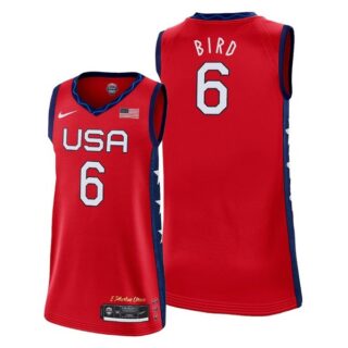 USA Basketball Team #6 Sue Bird Summer Olympics Red Men's Jersey Stitched