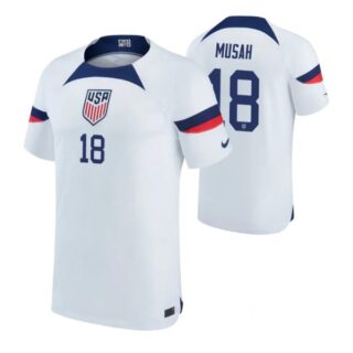 Men's Yunus Musah USMNT National Team White Home Soccer Jersey 2022-23