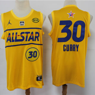 warriors 30 Stephen Curry 2021 All Star Game Yellow Swingman Jersey