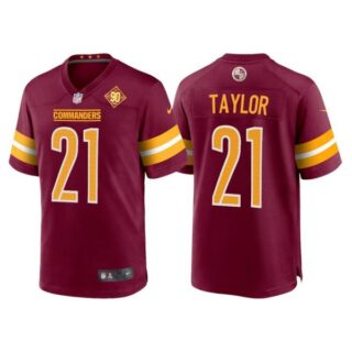 Men's Washington Commanders Sean Taylor 90th Anniversary Patch Burgundy Jerseys