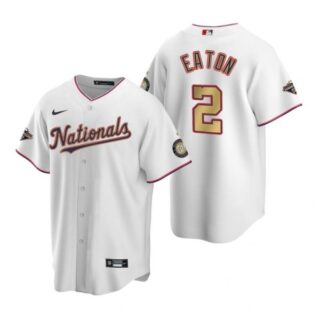 Men's Adam Eaton Washington Nationals Cool Base Jersey Navy World Series Champions White Gold WS
