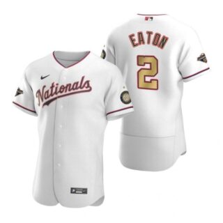 Men's Adam Eaton Washington Nationals Flex Base Jersey Red World Series Champions White Gold WS