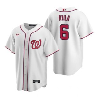 Men's Alex Avila Washington Nationals Cool Base Jersey Red White Home