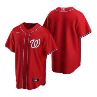 Men's Blank Washington Nationals Cool Base Jersey White Home Red