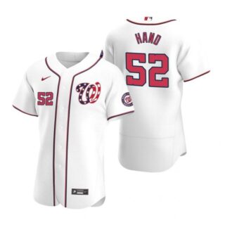 Men's Brad Hand Washington Nationals Flex Base Jersey Red White Alternate