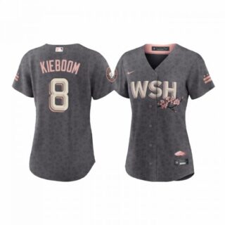 Women's Carter Kieboom Washington Nationals Gray 2022 City Connect Cherry Blossom Jersey