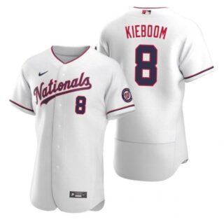 Men's Carter Kieboom Washington Nationals Flex Base Jersey Red White Alternate