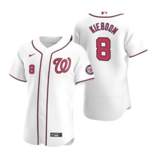 Men's Carter Kieboom Washington Nationals Flex Base Jersey Red White Home
