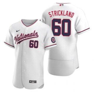 Men's Hunter Strickland Washington Nationals Flex Base Jersey White Alternate White Alternate