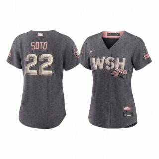 Women's Juan Soto Washington Nationals Gray 2022 City Connect Cherry Blossom Jersey
