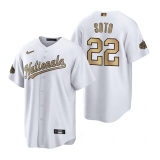 Men's Cool Base Juan Soto Washington Nationals 2022 MLB All-Star Game White Stitched Jersey