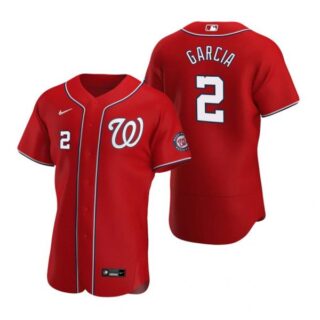 Men's Luis Garcia Washington Nationals Flex Base Jersey Red Red