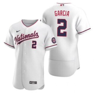 Men's Luis Garcia Washington Nationals Flex Base Jersey Red White Alternate