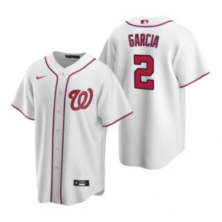 Men's Luis Garcia Washington Nationals Cool Base Jersey Red White Home