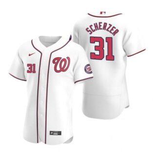 Men's Max Scherzer Washington Nationals Flex Base Jersey Black Award White Home