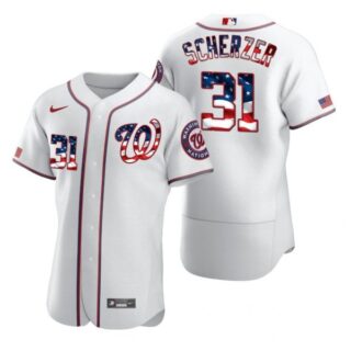 Men's Max Scherzer Washington Nationals Flex Base Jersey Black Award White Stars