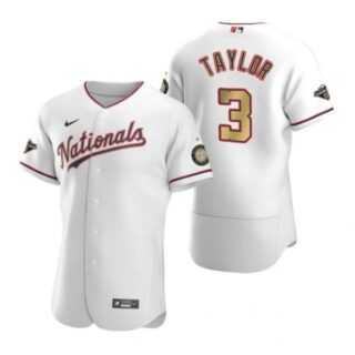 Men's Michael A. Taylor Washington Nationals Flex Base Jersey White Gold World Series Champions White Gold WS