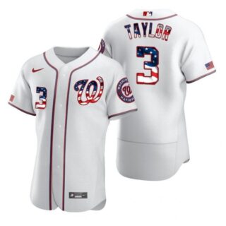 Men's Michael A. Taylor Washington Nationals Flex Base Jersey Black Golden White Stars