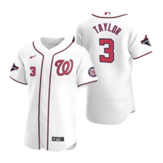 Men's Michael A. Taylor Washington Nationals Flex Base Jersey White Gold World Series Champions White WS