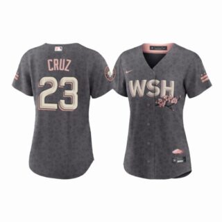 Women's Nelson Cruz Washington Nationals Gray 2022 City Connect Cherry Blossom Jersey