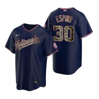 Men's Paolo Espino Washington Nationals Cool Base Jersey Navy 2021 Memorial Day Navy 2021 Memorial Day