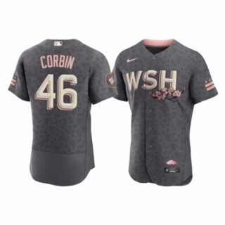 Men's Flex Base Patrick Corbin Washington Nationals Gray 2022 City Connect Cherry Blossom Jersey