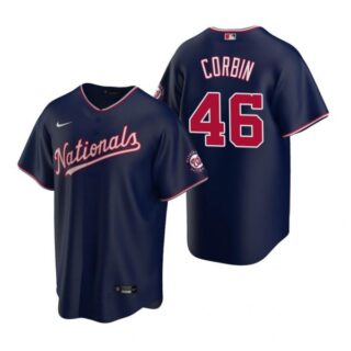 Men's Patrick Corbin Washington Nationals Cool Base Jersey Red Navy