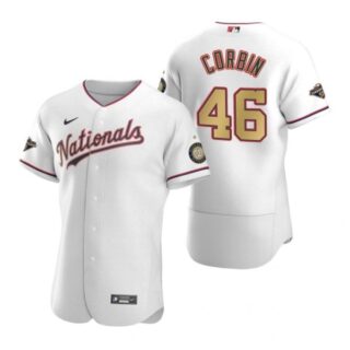 Men's Patrick Corbin Washington Nationals Flex Base Jersey Navy World Series Champions White Gold WS