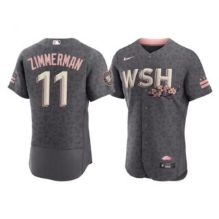 Men's Flex Base Ryan Zimmerman Washington Nationals Gray 2022 City Connect Cherry Blossom Jersey