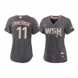 Women's Ryan Zimmerman Washington Nationals Gray 2022 City Connect Cherry Blossom Jersey